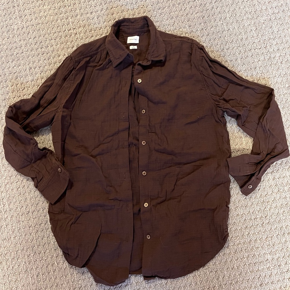 Wilfred Free Chocolate Brown Button-Up